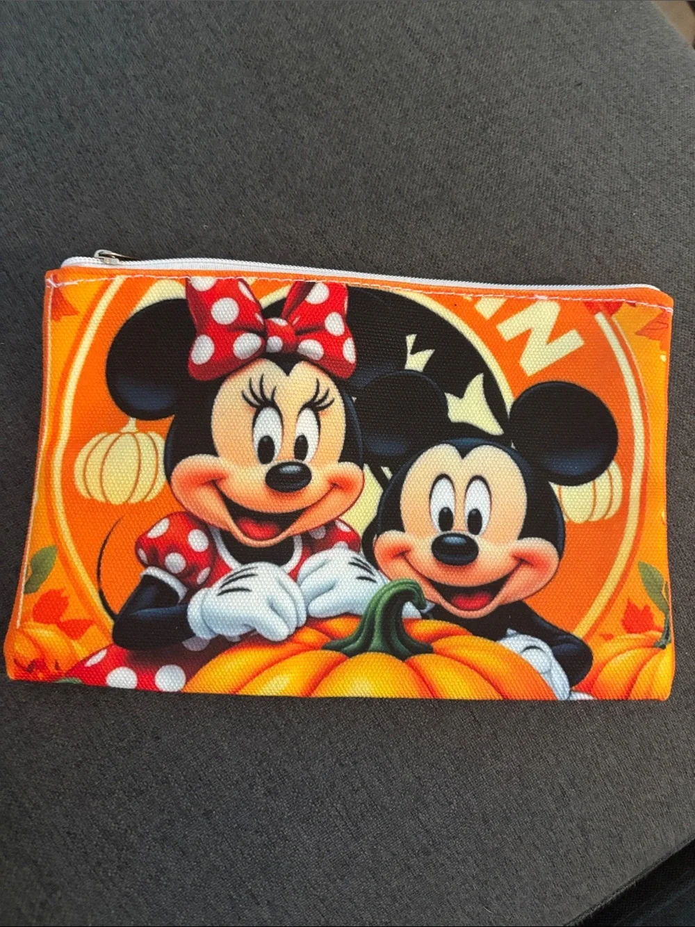 Disney Orange Minnie & Mickey Pumpkin Pouch